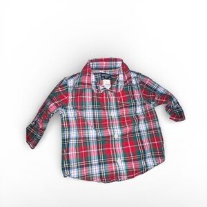 OshKosh B'gosh Red and Blue Plaid Button Down Shirt